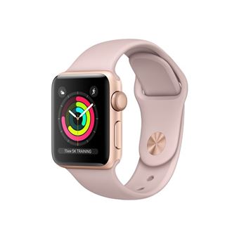 Apple Watch Series 3 42 mm Boitier en Aluminium Or avec Bracelet Sport Rose des sables Apple Watch Achat prix fnac