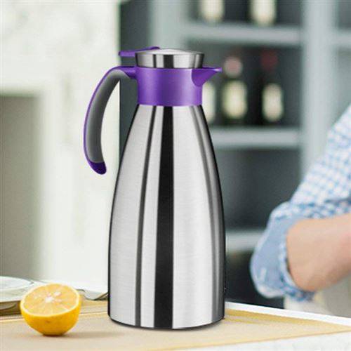 Emsa 514500 SOFT GRIP Pichet isotherme, fermeture Quick Tip, 1,5 Litre, 100% hermétique, violet