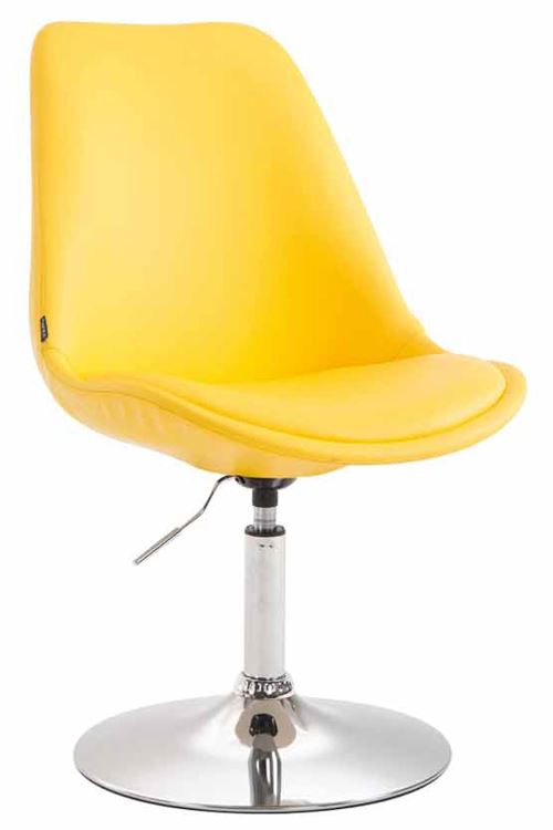 Chaise de salle à manger MAVERICK similicuir , Jaune/Chrome