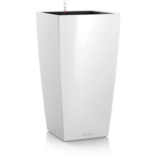 LECHUZA Jardini&egrave;re Cubico 50 ALL-IN-ONE Blanc haute brillance 18161