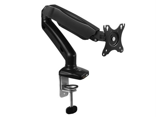 Ewent EW1515 - Kit de montage - bras réglable - pour moniteur - plastique, aluminium, acier - noir - Taille d'écran : 13"-27" - pinces montables, montrable sur bureau