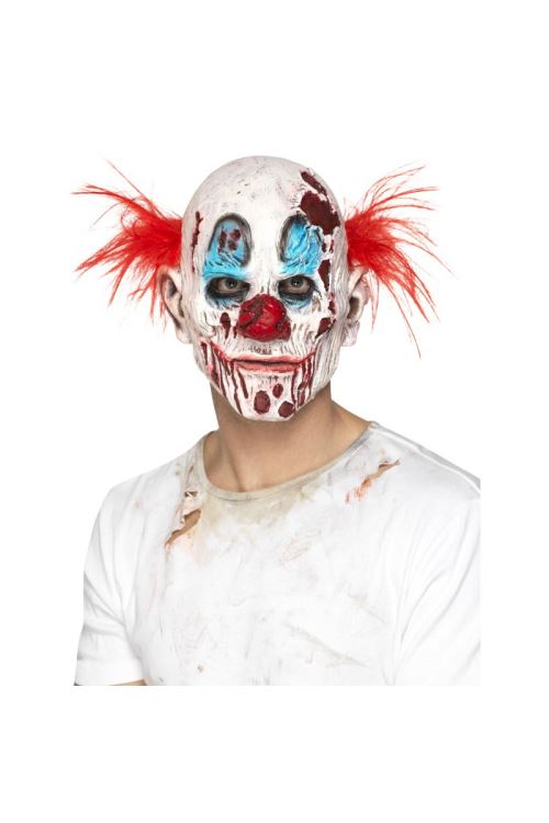 Masque Clown Zombie Avec Cheveux Mousse De Latex - Multicolores - Taille Unique