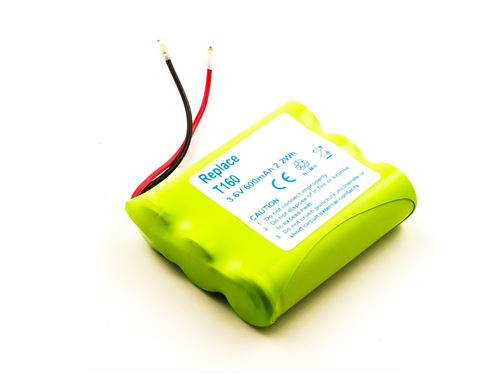 Battery universal for cordless phones, PAN, PHI, SAN, NiMH, 3,6V, 600mAh