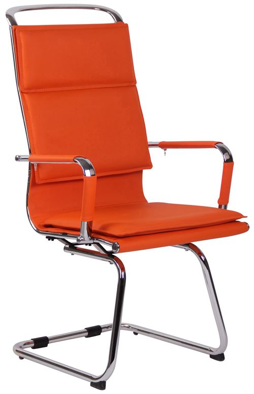 Chaise de visiteur Bedford , Orange/Similicuir
