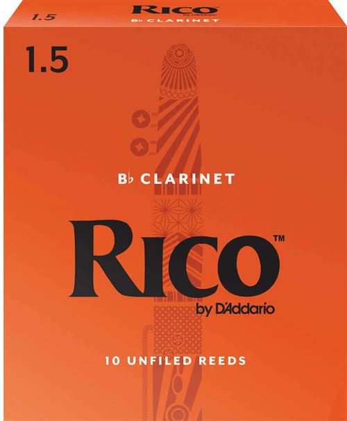 D'Addario RCA1015 - Anches clarinette Sib, force 1.5, boîte de 10