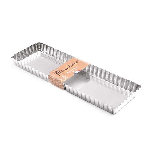 Moule à tarte rectangulaire en fer blanc 35 x 11 cm - Mirontaine