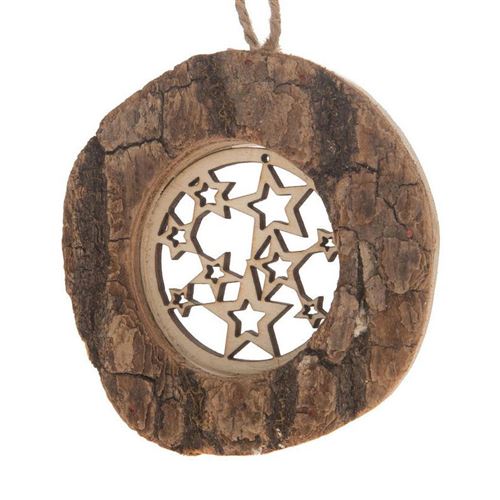 Cintre de Noël en bois avec écorce