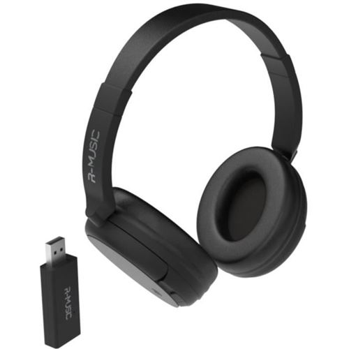 R-MUSIC - Koptelefoon - over oor - 2,4 GHz - draadloos - zwart