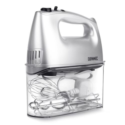 Duronic HM4 Batteur 400W 5 vitesses avec fonction Turbo ? compartiment de rangement - 2 batteurs / 2 crochets à pétrir et 1 fouet