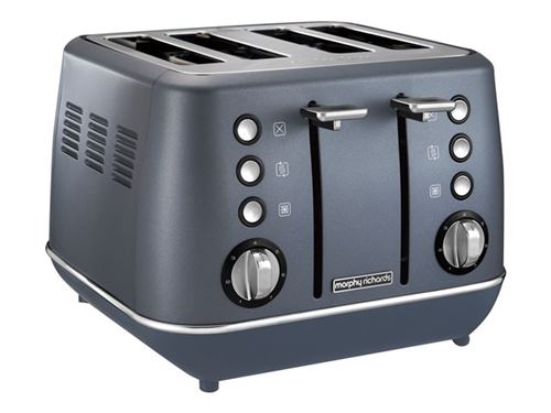 Morphy Richards Evoke M240102EE - Grille-pain - 4 tranche - 4 Emplacements - bleu acier