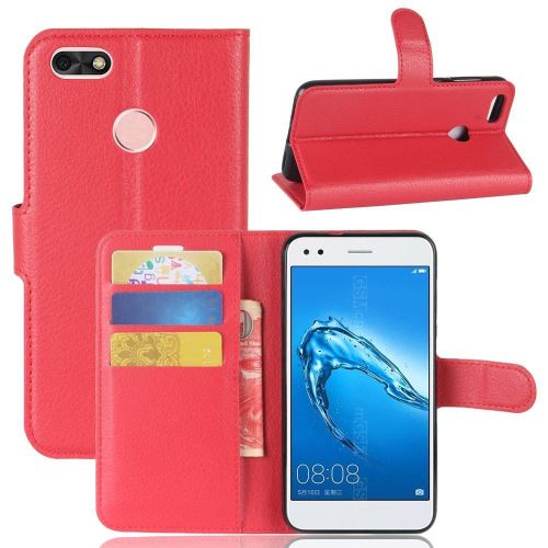 Etui Housse Portefeuille Pour Honor 7X - Rouge