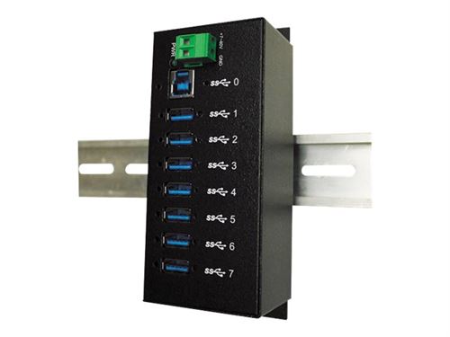 Exsys Ex 1187HMVS - Hub - 7 x SuperSpeed USB 3.0 - monteerbaar op DIN-rails