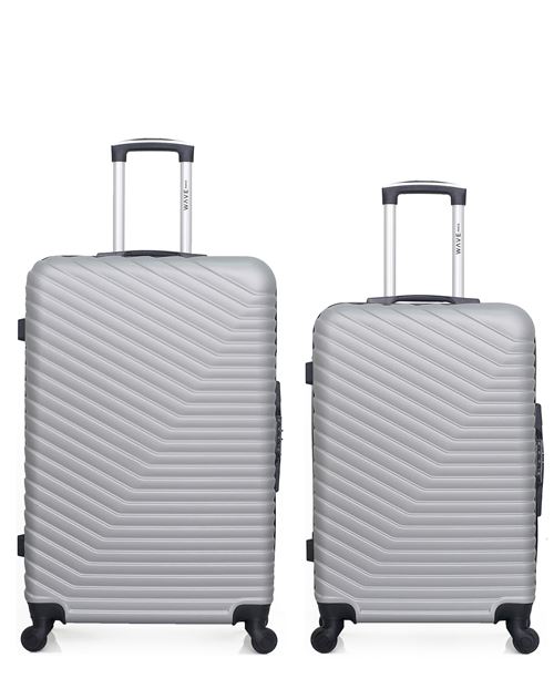 Non Communiqué Gris Wave Paris - Lot De 2 - Valise Grand Format Et Valise Weekend Lena