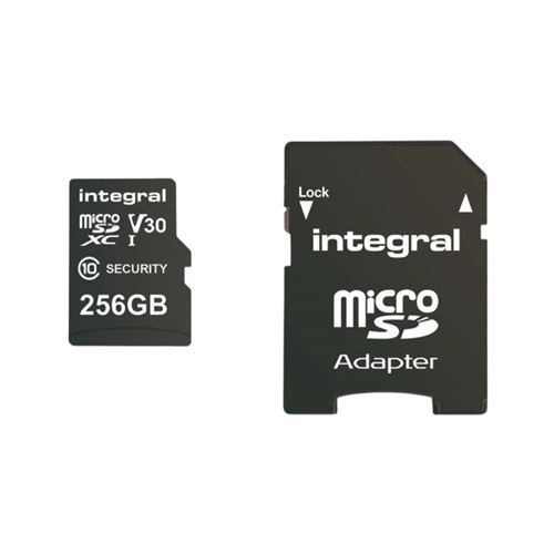 Carte MicroSD 256GB pour Caméra de Sécurité Integral Noir
