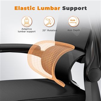 Fauteuil De Bureau Ergonomique Xmifer Noir - Support Lombaire, Accoudoirs, Appuie-tête