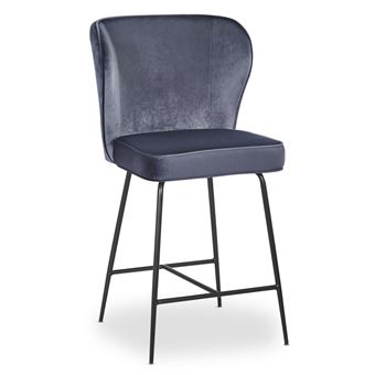 Chaise de bar menzzo exterieur non pliable en metal H. 100 cm gris - 1