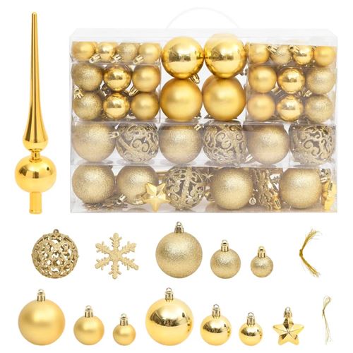 Vidaxl Boules De Noël Polystyrène - Doré 111 Pcs - Image 3