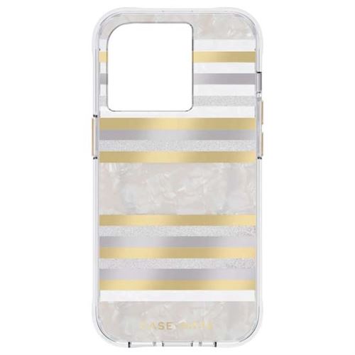 Case Mate-Pearl Stripes Compatible avec le MagSafe pour iPhone 14 Pro-AUTRES