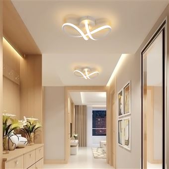 Lampe LED luminaire de plafond rond noir design contemporain pour  chambre/salon/salle