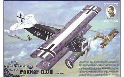  Maquette avion Roden Fokker D.VII OAW (interm&eacute;diaire)- 1/48 - Maquett