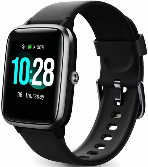 Montre Connectée Chronus ID205L IP68 Étanche Fitness Tracker-Noir-Chronus