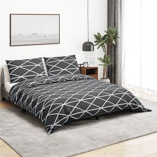 vidaXL Ensemble de housse de couette Gris 200x200 cm Coton136047