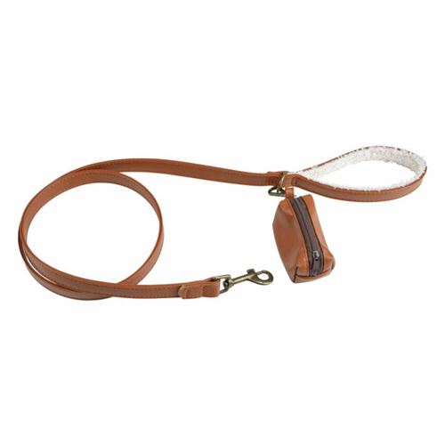 Comparer les prix de Laisse & Distributeur de Sacs Chien Wooly 125cm Cognac