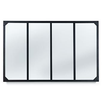 Miroir verrière 4 bandes design industriel 110x70 cm - 1