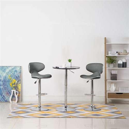 Vidaxl Gris Tabourets De Bar - Similicuir - Image 3