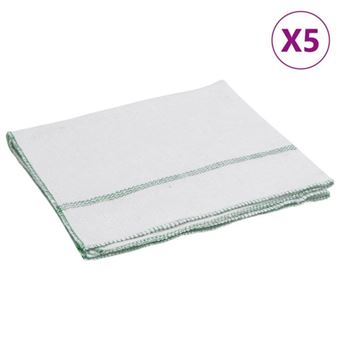 vidaXL Chiffon de nettoyage 5pcs blanc avec des rayures vertes 50x60cm4014090 - 1