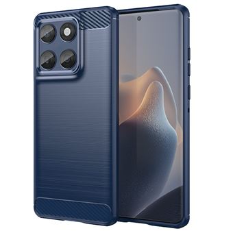 Coque pour Motorola Edge 60 / 60 Fusion 5G - housse etui silicone gel carbone + verre trempe - BLEU FONCE - htdmobiles - 1