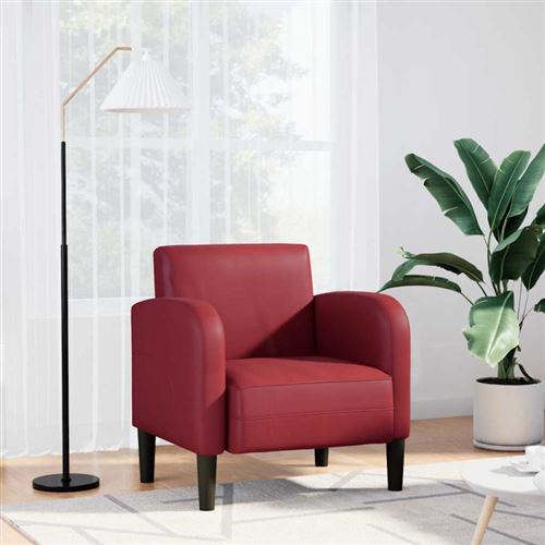 vidaXL Chaise de canapé et accoudoirs rouge bordeaux 54 cm similicuir4100532