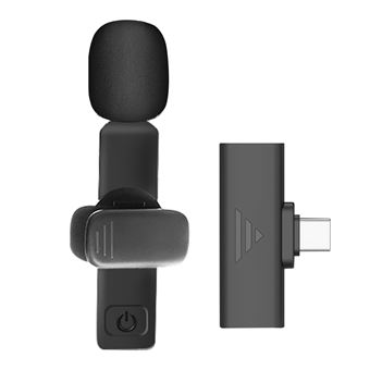 Émetteur de microphone sans fil + bonnette anti-vent pour DJI Pocket 2