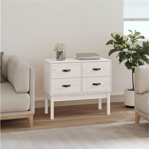 vidaXL - Console - Pin - Blanc - 90x40x78 cm - Image 3