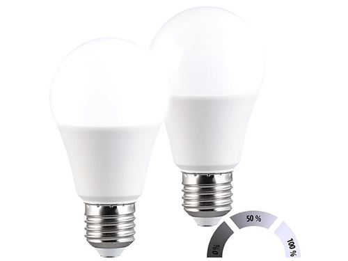 Luminea : 2 ampoules LED E27 / 1521 lm / blanc lumière du jour avec 3 niveaux de luminosité