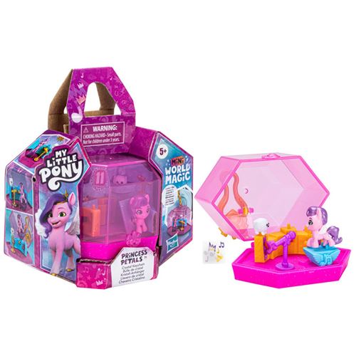 Hasbro - My Little Pony Mini World Magic - F5245 - Ensemble Porte clés de Cristal + Figurine 2.5cm + Accessoires - Princess Pétals
