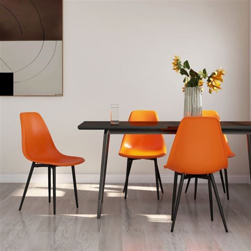 vidaXL Chaises à manger lot de 4 orange PP