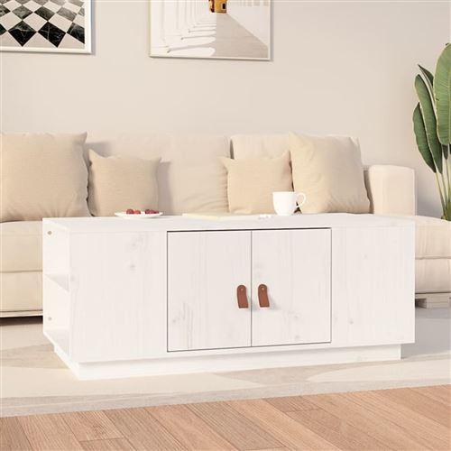 Vidaxl Blanc Table Basse 100X50x41 Cm - Image 3