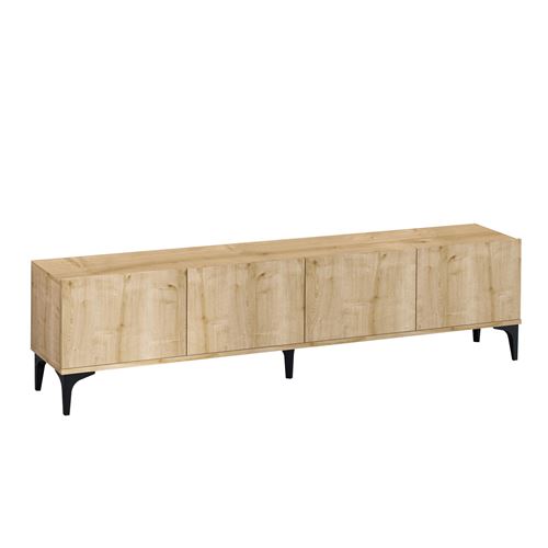 HANAH HOME Meuble Tv En Bois ""nora"" - 180 X 35 X 50 Cm - Ch&ecirc;ne Saphir