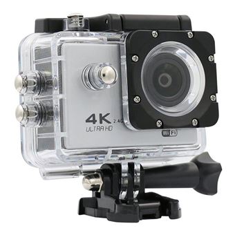 Caméra Sport Étanche Résolution 4K Slow Motion 16Mp Grand Angle 170° Argent + SD 64Go YONIS - 1