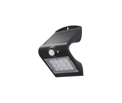 UniTEC Lampe solaire murale LED à détecteur de présence,noir