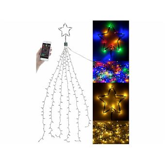 Sapin De Noël Métallique 180 Cm Lunartec - 480 LED Intégrées Et étoile Lumineuse - Neuf