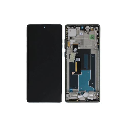 Original Ecran LCD et Vitre Tactile Avec Chassis Bleu Marshmallow pour Motorola Edge 50 Fusion 5D68C24361 5D68C24364 5D68C24635