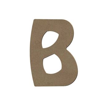 Lettre majuscule B en bois MDF à décorer - 15 cm - 1