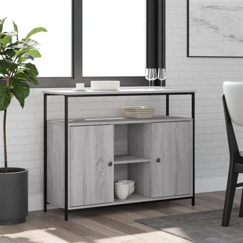 Buffet sonoma gris 100x35x80 cm bois d'ingénierie Vidaxl