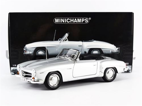 Voiture Miniature de Collection MINICHAMPS 1-18 - MERCEDES-BENZ 190 SL (W121) - 1955 - Silver - 100037031
