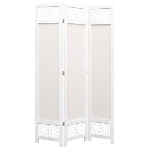 vidaXL Cloison de séparation 3 panneaux Crème 105x165 cm Tissu