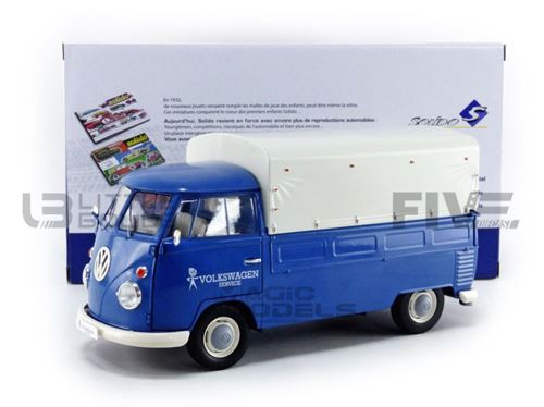 Voiture Miniature de Collection SOLIDO 1-18 - VOLKSWAGEN T1 Pick up - 1950 - White / Blue - 1806702