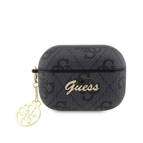 Guess Noir Étui À Breloques Pour Airpods Pro 2 Motif 4G Script - Neuf - Image 4