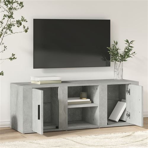 VIDAXL - Meuble TV - 100 x 31,5 x 35 cm - Gris béton - Image 2